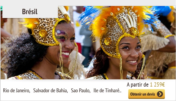 Brésil  Rio de Janeiro, Salvador de Bahia, Sao Paulo, Ile de Tinharé ..  A partir de 1 259€